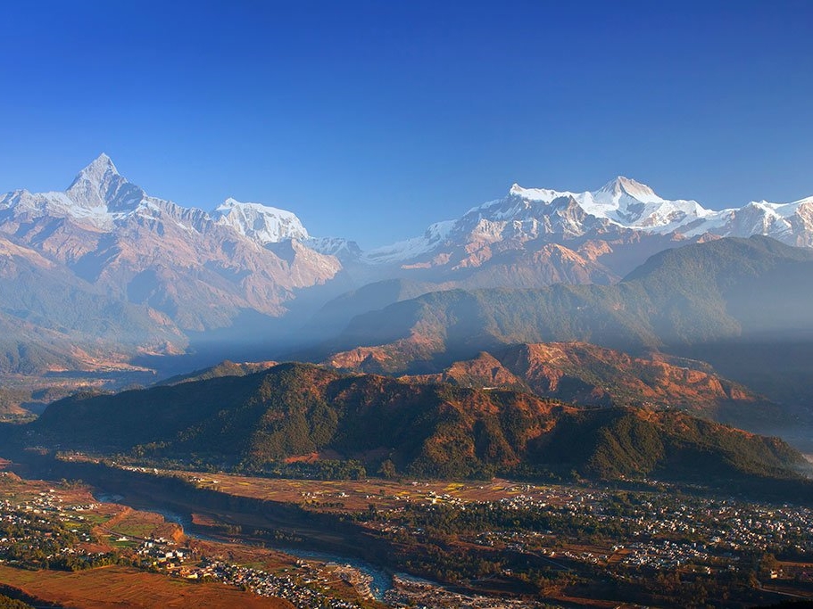 Himalayan Mountain Landscape From Sarangkot Hill, Pokhara, Nepal